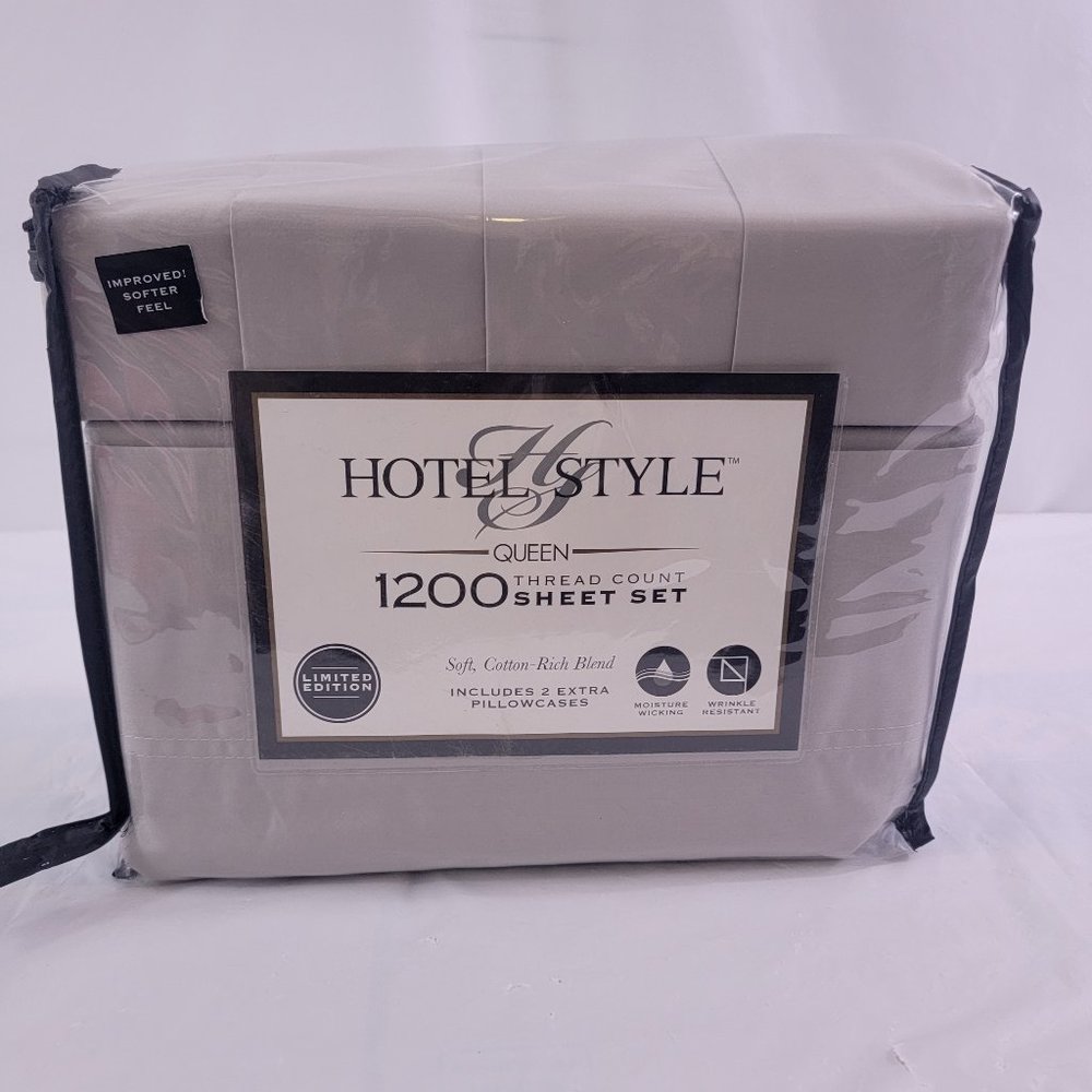 Hotel Style 1200 Thread Count Soft Cotton Sheet Set - Queen Size - Picture 2 of 13